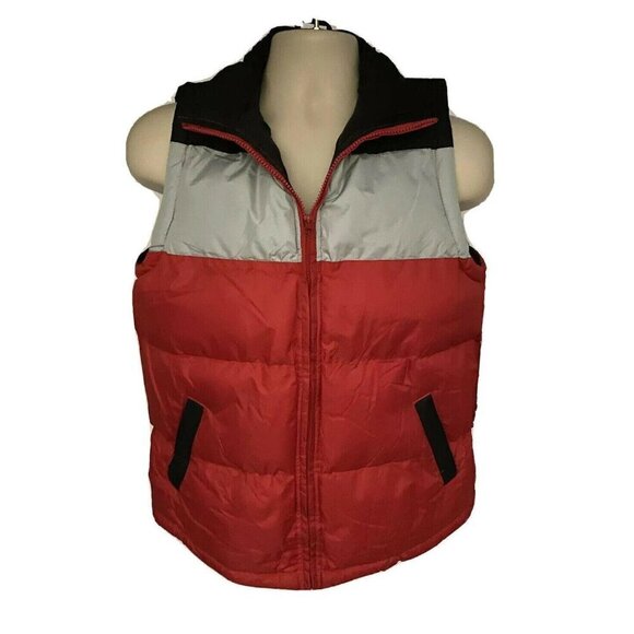Cambridge Colorblock Puffer Zip Up Lined Vest Jacket Large 16/18 Pockets Unisex - Picture 1 of 9